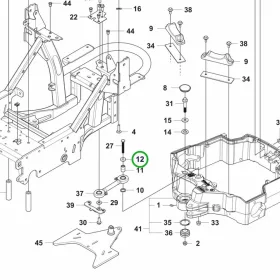 Husqvarna persely vázszekrény P 524, P 524X, P 525D riderhez robbantott ábra