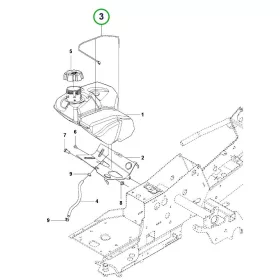 Husqvarna üzemanyag bowden 585 mm R 214TC, R 216T AWD riderhez robbantott ábra