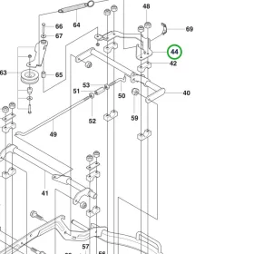 Husqvarna vágóasztal első konzol R 214TC, R 214C, R 216 AWD riderhez robbantott ábra