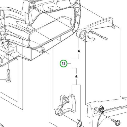 Husqvarna gázkar és retesz készlet 120 Mark II, 235, 236 láncfűrészhez robbantott ábra