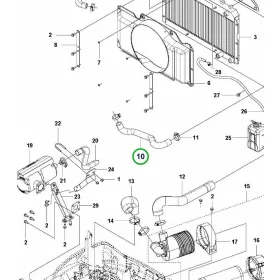 Husqvarna motor tömlő P 525D, P 525DX, P 535HX riderhez robbantott ábra
