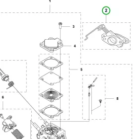 Husqvarna légbemeneti ház komplett 545RXT fűkaszához robbantott ábra