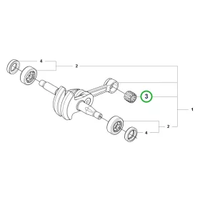 Husqvarna dugattyú csapágy 540 XP Mark III, 543 XP láncfűrészhez robbantott ábra