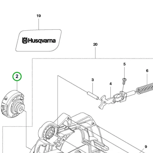 Husqvarna láncfék adagoló 240e, 235e láncfűrészhez robbantott ábra