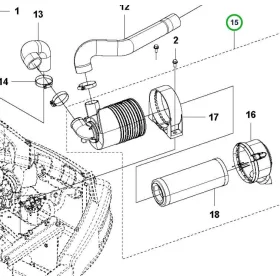 Husqvarna légszűrő nagyméretű P 525D, P 525DX, P 535HX riderhez robbantott ábra