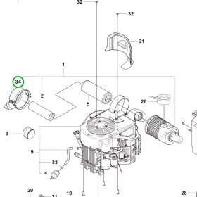 Husqvarna légszűrő P 525DX, P 524X riderhez robbantott ábra
