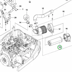   Husqvarna légszűrő kisméretű P 525D, P 525DX, P 535HX riderhez