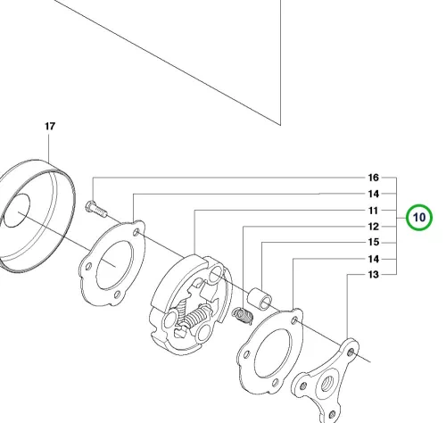 Husqvarna kuplung komplett 555RXT, 555FXT fűkaszához robbantott ábra