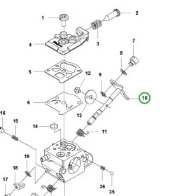 Husqvarna karburátor tengely 525LK, 525RX fűkaszához robbantott ábra