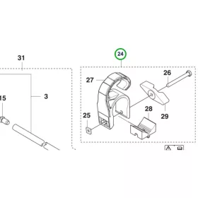 Husqvarna tartóhurok komplett PT5 nyélhez 525PT5S, 530iPT5 ágvágóhoz robbantott ábra