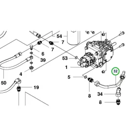 Husqvarna hidraulikacső 18x1,5 P 520DX, P 525DX riderhez robbantott ábra