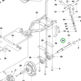 Husqvarna PTO tengely kétszíjas 1 col P 525DX riderhez robbantott ábra
