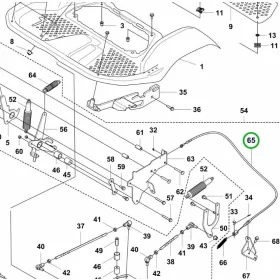 Husqvarna pedál kábel komplett P 520DX, P 525DX riderhez robbantott ábra