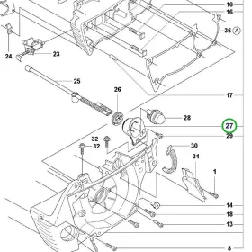 Husqvarna karburátor rögzítőelem 346 XP, 353 láncfűrészhez robbantott ábra
