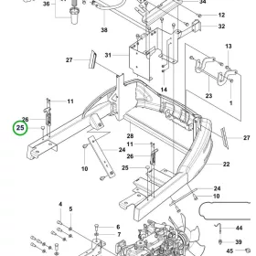 Husqvarna motor csillapító elem P 525D, P 525DX, P 535HX riderhez robbantott ábra