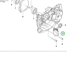 Husqvarna forgattyúház szívócsonk újabb kivitel 545RXT fűkaszához robbantott ábra