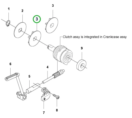 Husqvarna lánckerék 1/4" 8 fogas 330i, 535i XP láncfűrészhez robbantott ábra