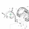 Husqvarna első fogantyú reteszelő 536LiHD60X, 536LiHD70X sövényvágóhoz robbantott ábra