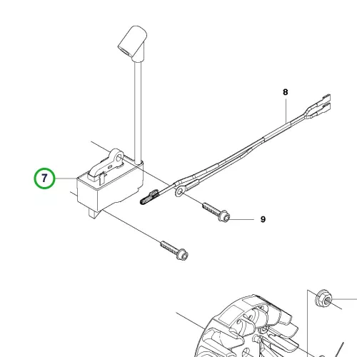 Husqvarna gyújtómodul 435 II, 440 II láncfűrészhez robbantott ábra