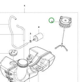 Husqvarna tanksapka 525HE3, 525HE4, 525PT5S sövényvágóhoz robbantott ábra