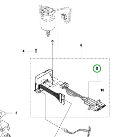 Husqvarna akkumulátor csatlakozókábel 520iHD60, 520iHD70 sövényvágóhoz robbantott ábra
