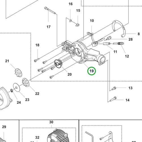 Husqvarna fűrészfej váz komplett 530iP4, 530iPT5 ágvágóhoz robbantott ábra