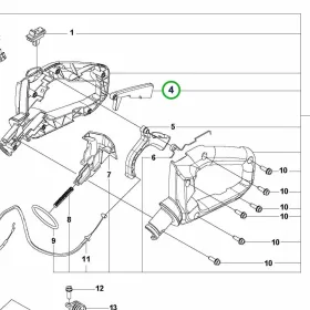 Husqvarna gázbiztosító 522HDR75X, 522HD60X sövényvágóhoz robbantott ábra