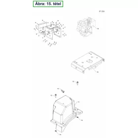 Husqvarna LCT 208 cm3 komplett motor ST 224 hómaróhoz robbantott ábra
