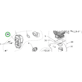 Husqvarna szikrafogó 129C, 129LK szegélyvágóhoz robbantott ábra