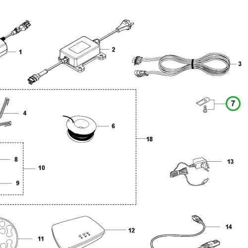 Husqvarna kés 9 db Gardena Sileno, Sileno minimo robotfűnyíróhoz robbantott ábra