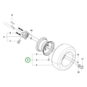 Husqvarna komplett kerék 200/65 8 col R 418TsX AWD riderhez robbantott ábra