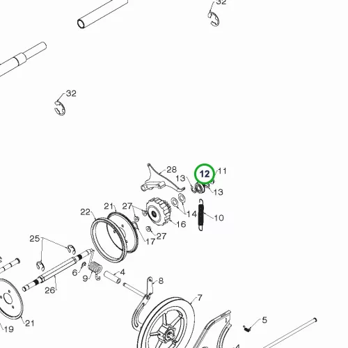 Husqvarna csapágy 9/16 col furattal ST 224, ST 227, ST 230 hómaróhoz robbantott ábra