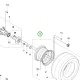 Husqvarna kerék komplett P 525D, P 525DX, P 535HX riderhez robbantott ábra