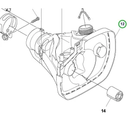 Husqvarna üzemanyagtartály komplett 545RXT fűkaszához robbantott ábra