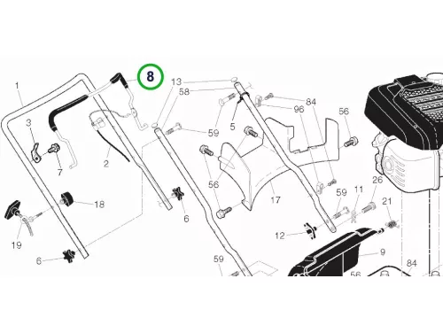 Husqvarna biztosító LC 356V, LC 356 AWD, LC 56 fűnyíróhoz robbantott ábra
