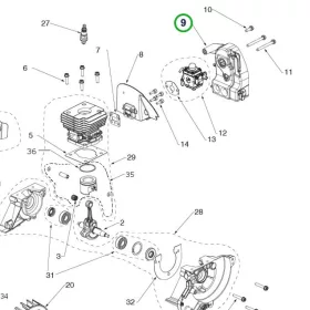 Husqvarna légszűrő tartó 129C, 129LK szegélyvágóhoz robbantott ábra