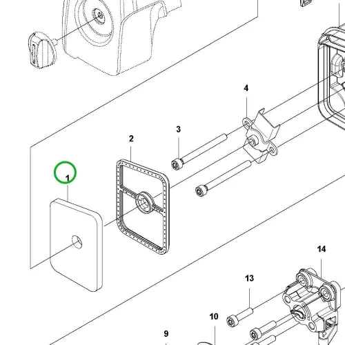Husqvarna légszűrő szivacs 525HE4, 525PT5S sövényvágóhoz robbantott ábra