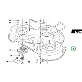 Husqvarna vágóasztal ház komplett Combi 94 R 418Ts AWD riderhez robbantott ábra