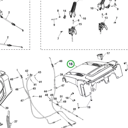 Husqvarna kezelőpult konzol ST 224, ST 227P, ST 327 hómaróhoz robbantott ábra