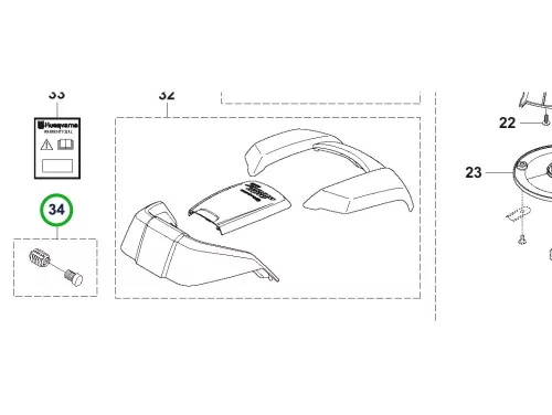 Husqvarna menetes betét 4 db Automower 305, 308, 105 robotfűnyíróhoz robbantott ábra