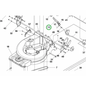 Husqvarna magasságállító kar komplett LC 551VQ, LC 451S fűnyíróhoz robbantott ábra