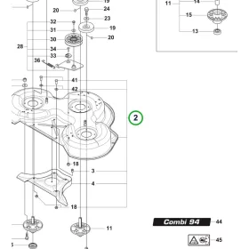 Husqvarna vágóasztal ház Combi 94 szürke R 214TC, R 214C riderhez robbantott ábra