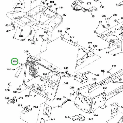 Husqvarna fűgyűjtő érzékelő kar TC 342, TC 342T fűnyírótraktorhoz robbantott ábra