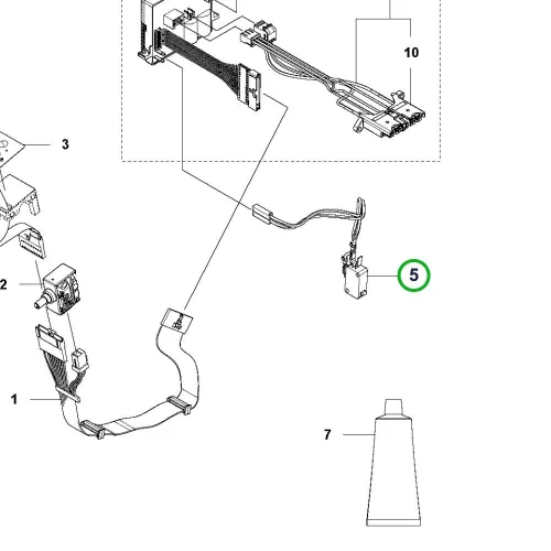 Husqvarna kábelköteg első védőhöz 520iHD60, 520iHD70 sövényvágóhoz robbantott ábra