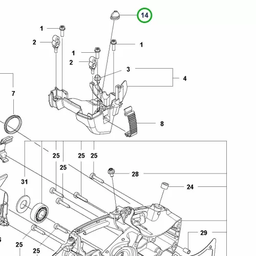 Husqvarna membrán 545 Mark II, 550 XP Mark II láncfűrészhez robbantott ábra