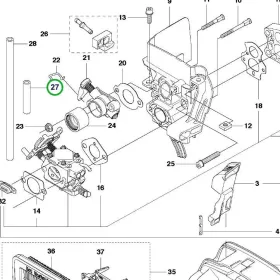 Husqvarna egyenes benzincső 35 mm 555RXT, 555FXT fűkaszához robbantott ábra