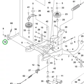 Husqvarna alátét emelőrendszerhez P 524X, RC 318T riderhez robbantott ábra