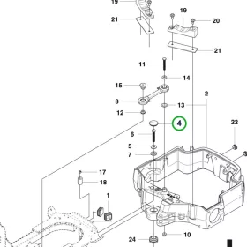 Husqvarna vázszekrény porvédő P 520D, P 524, P 525D riderhez robbantott ábra