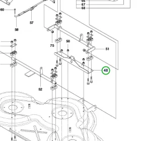 Husqvarna vágóasztal rögzítő konzol 122 cm P 524 riderhez robbantott ábra