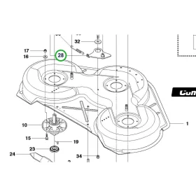 Husqvarna szíjfeszítő kar 50 mm újabb kivitel Combi 112 P 524 riderhez robbantott ábra